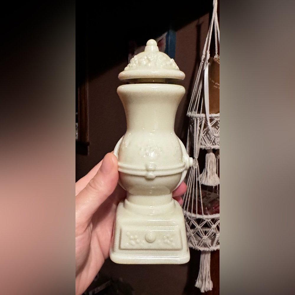 Avon Milk Glass Vintage Coffee Mill Decanter✨